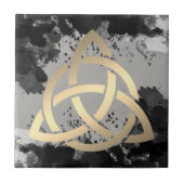 Trinity Knot Celtic Dark Clouds Sky Tegeltje (Voorkant)