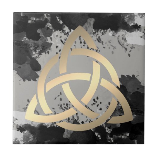 Trinity Knot Celtic Dark Clouds Sky Tegeltje (Voorkant)