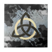 Trinity Knot Celtic Dark Clouds Sky Tegeltje (Voorkant)