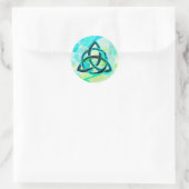 Trinity Knot Celtic Geometric Blue Metal Glitter Ronde Sticker (Tas)