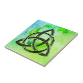 Trinity Knot Celtic Green Grunge Vintage Tegeltje (Zijkant)