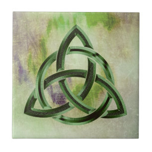 Trinity Knot Celtic Green Grunge Vintage Tegeltje