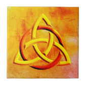 Trinity Knot Celtic Oranje  Fire Tegeltje (Voorkant)