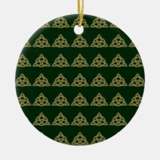 Trinity Knot Green Ornaments Keramisch Ornament (Voorkant)