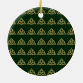 Trinity Knot Green Ornaments Keramisch Ornament (Achterkant)