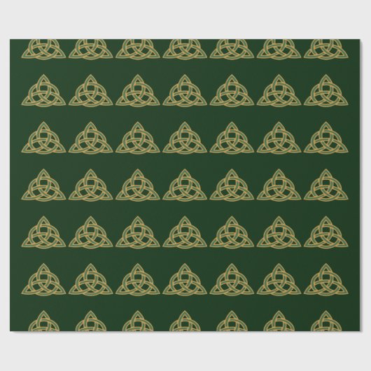 Trinity Knot Green Wrapping Paper Cadeaupapier (Vlak)