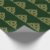 Trinity Knot Green Wrapping Paper Cadeaupapier (Hoek)