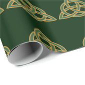 Trinity Knot Green Wrapping Paper Cadeaupapier (Rol Hoek)