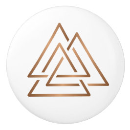 Trinity Knot - Minimalist Bronze Line Art Keramische Knop