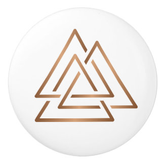 Trinity Knot - Minimalist Bronze Line Art Keramische Knop