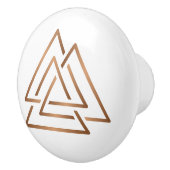 Trinity Knot - Minimalist Bronze Line Art Keramische Knop (Rechts)