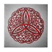 Trinity Knot (rood en zwart) Tegeltje (Voorkant)