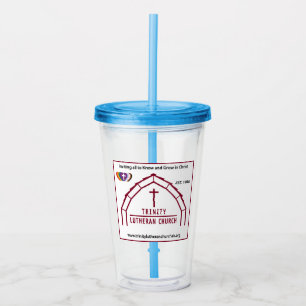 Trinity-logo op tumbler acryl drinkbeker