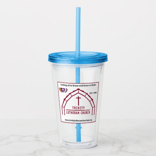 Trinity-logo op tumbler acryl drinkbeker (Voorkant)