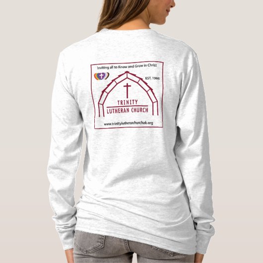Trinity Lutheran White Adult Long Shirt met GWOH (Achterkant)