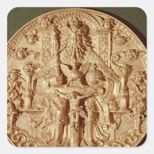 Trinity medaille, herschikte versie van origineel vierkante sticker
