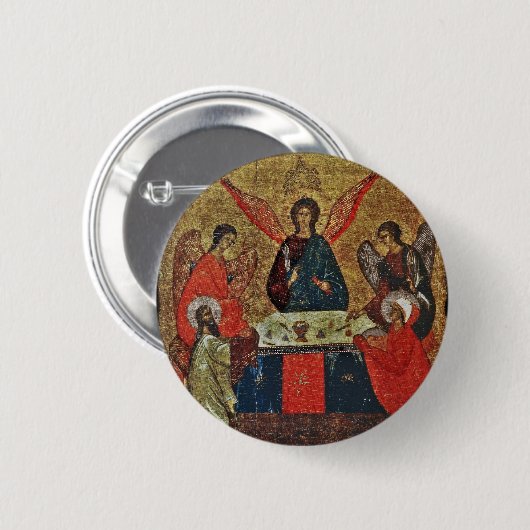 Trinity met de heiligen ronde button 5,7 cm (Voorkant /achterkant)