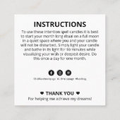 Trinity Moon InAttentie Crystal Candle Spell Vierkante Visitekaartje (Achterkant)