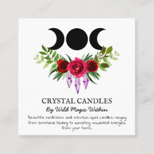 Trinity Moon InAttentie Crystal Candle Spell Vierkante Visitekaartje