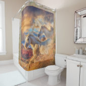 "TRINITY" (natuurlijke paarden) Douchegordijn (In situ)