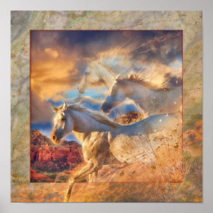 "TRINITY" (natuurlijke paarden) Poster