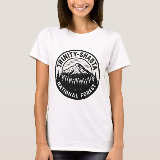 Trinity-Shasta National Forest - Embleem Badge T-shirt (Voorkant)