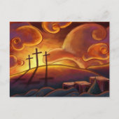 Trinity - Triple Cross op zonsondergang Briefkaart (Voorkant)