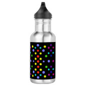 Trinkflasche, mit Punkten auf schwarzem Grund. Waterfles (Rechts)
