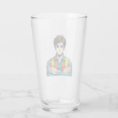 Trinkglas mit Manga-Sicherheitsfachmann Glas (Achterkant)