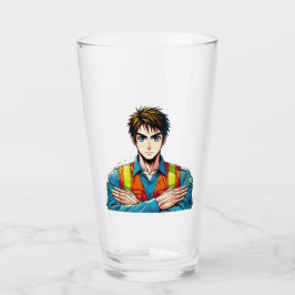 Trinkglas mit Manga-Sicherheitsfachmann Glas