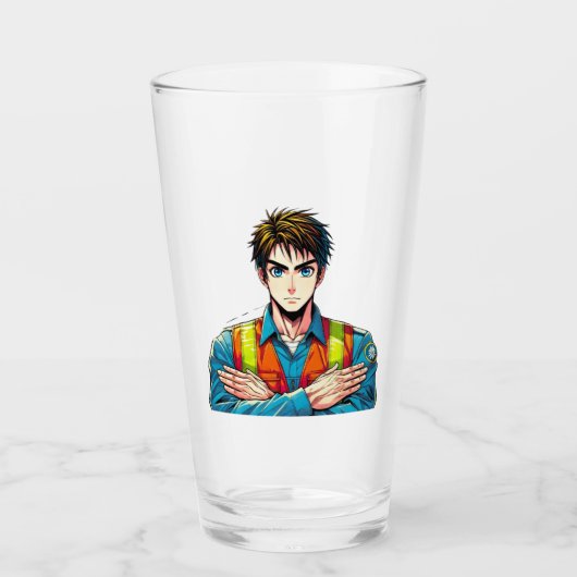 Trinkglas mit Manga-Sicherheitsfachmann Glas (Voorkant)