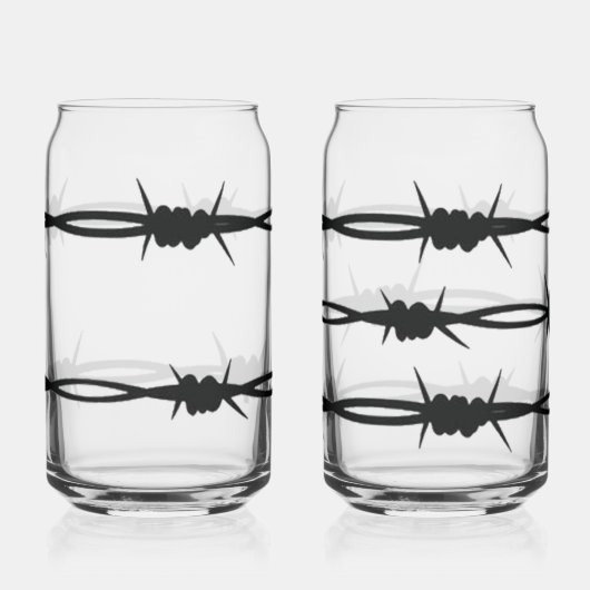 Trinkgläser mit Stacheldraht Design Blikvorm Glas (Achterkant)