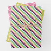 Trio 1 Geometrische Patronen Set van Wrapping Pape Inpakpapier Vel (In situ)