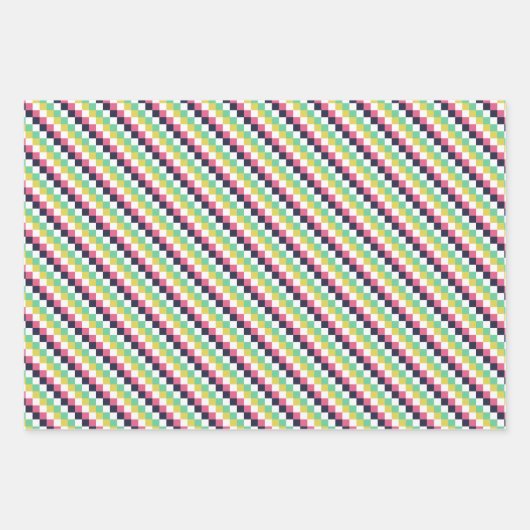 Trio 1 Geometrische Patronen Set van Wrapping Pape Inpakpapier Vel (Voorkant)