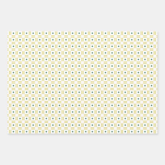 Trio 2 geometrische patronen Set van wikkelpapier Inpakpapier Vel (Voorkant)