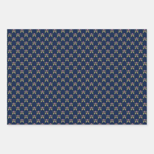 Trio 4 Geometrische Patronen Set van Wrapping Pape Inpakpapier Vel (Voorkant 3)