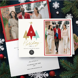 Trio bomen vogel en vakantie juichen moderne zaken feestdagen kaart