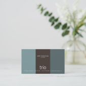 Trio Cadet Blue en Brown Visitekaartje (Staand voorkant)