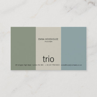Trio Cadet Blue, Zee Green & Grey Visitekaartje