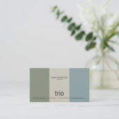 Trio Cadet Blue, Zee Green & Grey Visitekaartje (Staand voorkant)