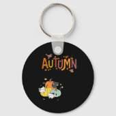 Trio Cute Pumpkin Cats Hallo Herfst herfst Funny Sleutelhanger (Voorkant)