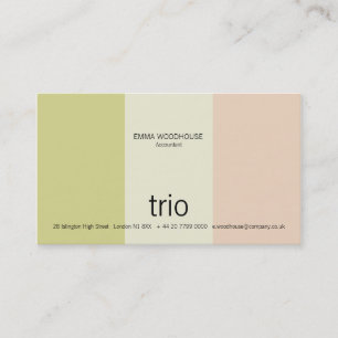 Trio Ecru, Bleek groen en roze Visitekaartje