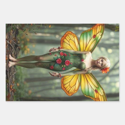 Trio Fairy Decoupage inpakpapier (Voorkant)