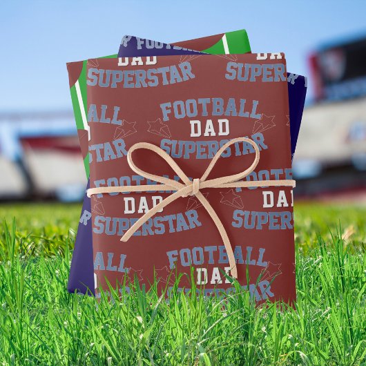 Trio Football Dad Superstar Wrapping Paper Sheets
