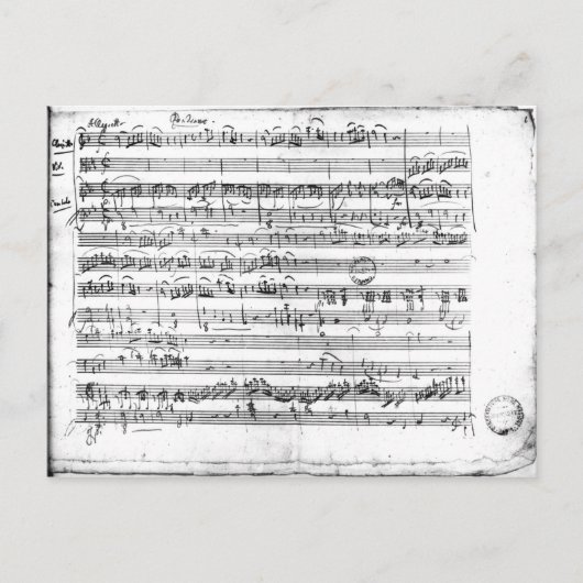 Trio, in E flat major "Kegelstatt" Briefkaart (Voorkant)