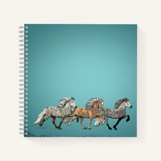 Trio in Tolt - IJslandse paarden Notitieboek (Voorkant)