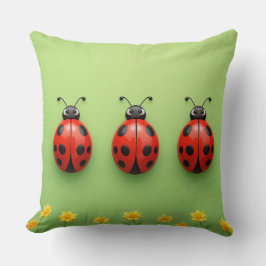 🐞 Trio Lieveheersbeestje Karakter Scene Cozy Huis Kussen