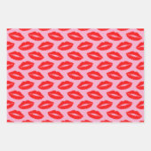 Trio Lipstick Kus Patroon Wrapping Paper Sheets (Voorkant 3)