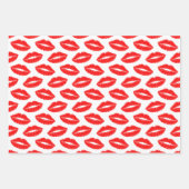 Trio Lipstick Kus Patroon Wrapping Paper Sheets (Voorkant 2)