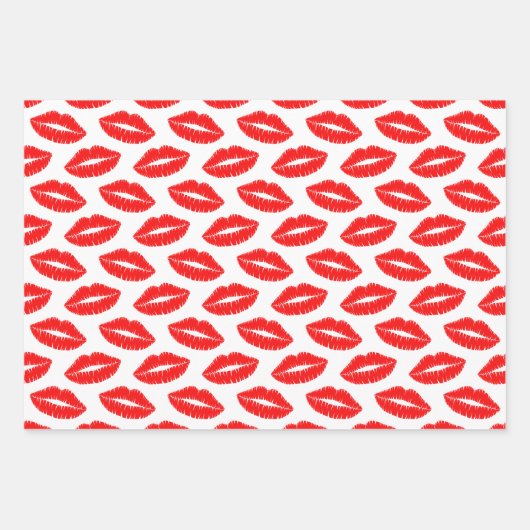 Trio Lipstick Kus Patroon Wrapping Paper Sheets (Voorkant 2)